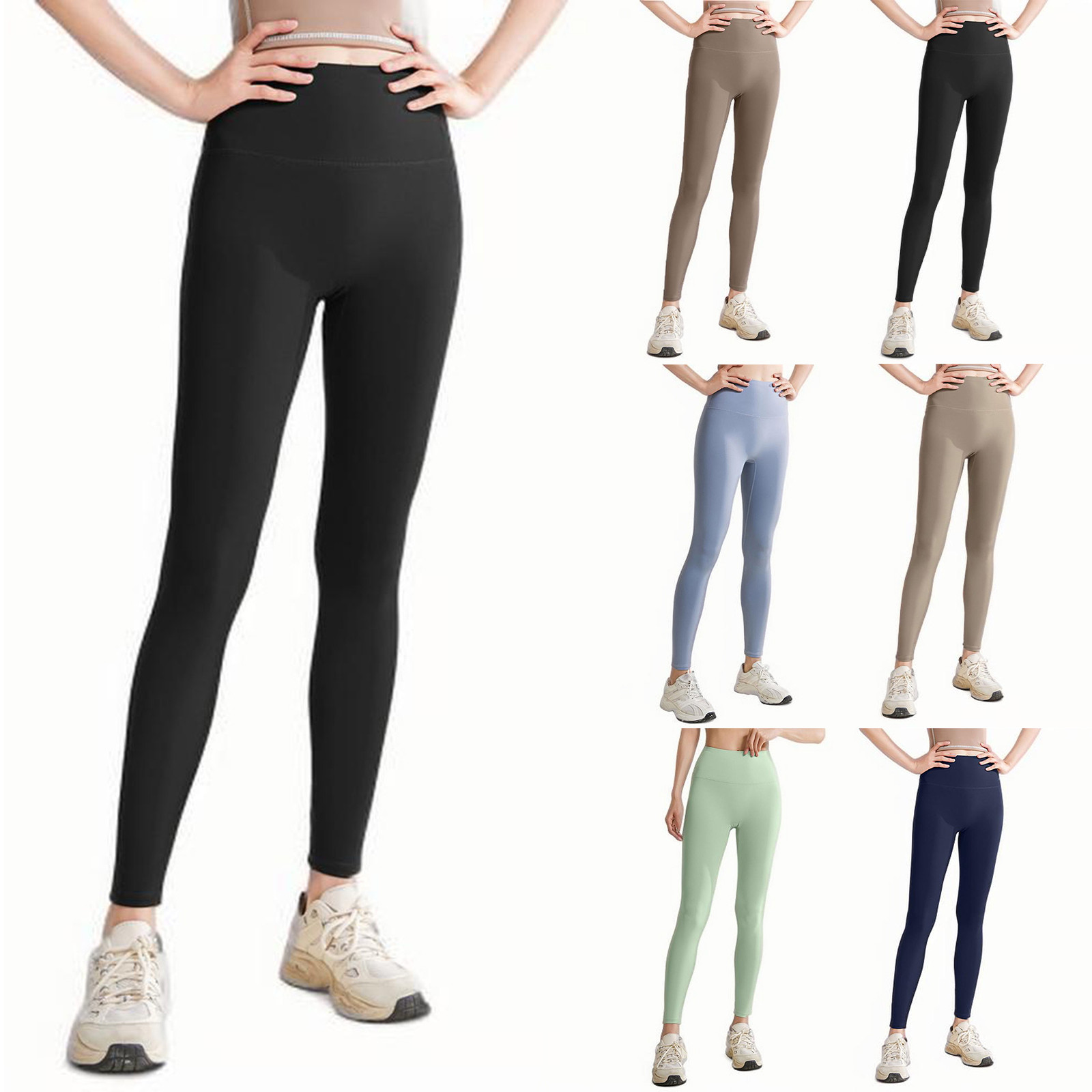 Women Tight Yoga Leggings Butt Lift Tummy Control Workout Stretch Pants Breathable Fitness Yoga Leggings Naked Feeling High Waist Trousers Black,S